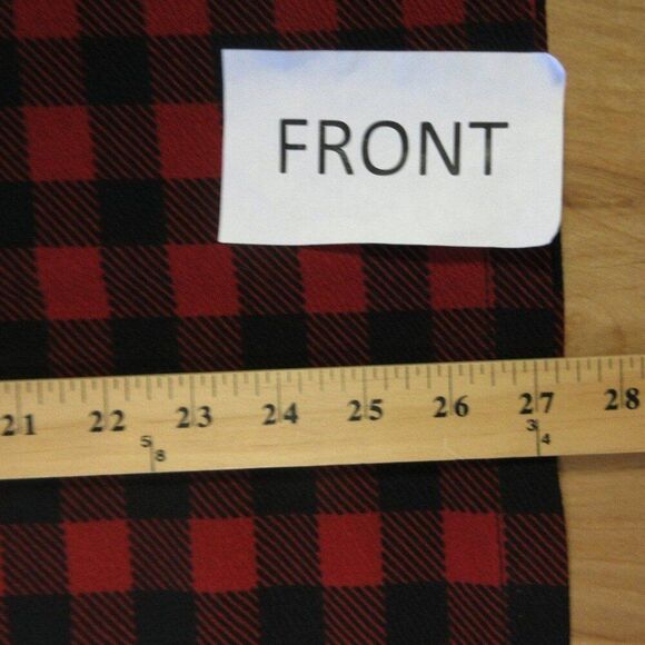 BOBEAU Buffalo Check Pencil Midi Skirt Womens M Black Red Plaid Pull On Stretch - Picture 6 of 7